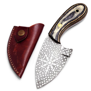 Couteau à désosser Burraq fait main en acier D2 de 2 mm d'épaisseur avec manche en bois et étui en cuir, cadeau idéal pour le camping et la chasse - Product Image 1