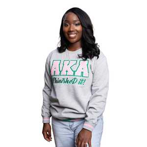 Grec gris KAKA sororité sweat vert rose lettres fini il imprimer pull en coton confortable pour les femmes collège Style Streetwear - Product Image 6