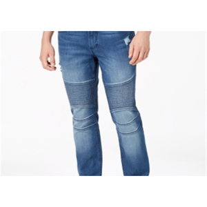 Jeans Moto da Uomo American Rag, Vestibilità Slim, Stile Dritto, Denim Stonewashed, Taglia 34x30, Stile Vintage e Hip Hop, Colore Blu per l'Inverno - Product Image 2