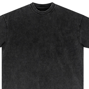Camiseta Extra Grande Desgastada con Efecto Descolorido, Camiseta Negra Vintage Lavada, Dobladillo Deshilachado, Ropa Urbana, Logotipo Personalizado, Unisex, Casual, Premium - Product Image 6