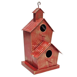 Casita para Pájaros de Metal Rústico Antiguo para Decoración de Jardín Exterior - Product Image 4