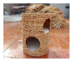 Green Water Hyacinth Pet Bed Sturdy Basket Soft Animal Cushion Water Hyacinth Pet Bed <b>for</b> Bulk Sale from Vietnam to Export - Product Image 3