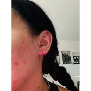 Zuni Ethnic Geometric <b>Stud</b> <b>Earrings</b> 14K Gold Rose Gold Accent Handmade Sterling Silver Pink <b>Opal</b> Pear Cut Diamond Main Post - Product Image 2