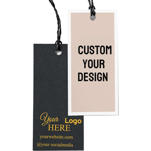 Étiquettes de vêtements de luxe personnalisées en papier de haute qualité, étiquettes de vêtements, carte de tête, conception personnalisée acceptée, étiquetage des prix des vêtements - Product Image 1