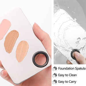 Espátula de Belleza de Acero Inoxidable con Espejo para Mezclar Maquillaje, Bandeja y Paleta, Juego de 10 Piezas - Product Image 4