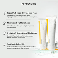 Crème éclaircissante pour les taches brunes et minimiseur de pores pour peaux sensibles, non irritante et hydratante