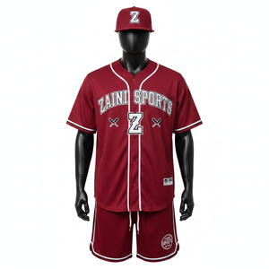 Ensemble short de baseball pour homme en tissu polyester léger, avec panneaux contrastants marron et logo personnalisé en twill. - Product Image 6