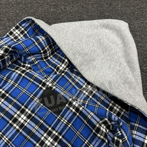 Sudadera con capucha y cremallera personalizada para hombre de franela de algodón 100% de invierno de doble capa - Product Image 2