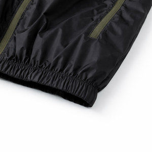 Veste coupe-vent légère unisexe vert olive et noir |   Veste d'extérieur imperméable coupe-vent en polyester à capuche - Product Image 4