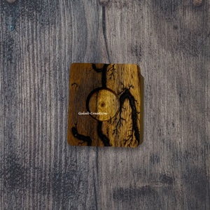 Portavelas de madera de mango quemado Electro, soporte votivo de madera rústico hecho a mano para decoración del hogar, centro de mesa, regalo - Product Image 3
