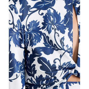 Mini-robe florale Holly par Significant Other, imprimé pochoir marine, taille 2, respirante, taille naturelle, robe de club de jour tendance - Product Image 4