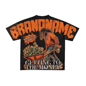 Camiseta de gran tamaño con estampado vintage de algodón lavado ácido cuadrado recortado unisex personalizada fabricantes - Product Image 5