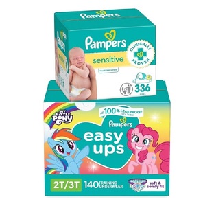 Pampers กางเกงฝึกแบบดึงสีน้ำเงินแบบง่ายสำหรับเด็กชายและเด็กหญิงขนาด2T ถึง3T นุ่มสบายราคาถูก - Product Image 4