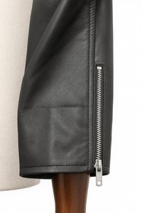 Veste homme vintage, style streetwear, coupe slim, motard, classique, fabrication artisanale, luxe, col montant, logo frontal - Product Image 3