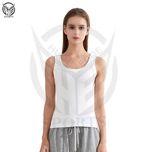 Vêtements d'été personnalisés, veste sans manches unie pour femmes, vêtements de sport, débardeur pour femmes. - Product Image 5