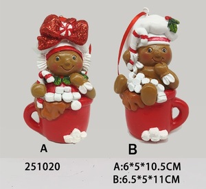 ตุ๊กตาสุนัขลาซาแอปโซ่วาดด้วยมือทำจากเรซิ่นของตกแต่งเทศกาลคริสต์มาส - Product Image 5