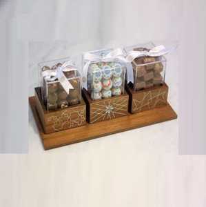 Bandeja de madera con Incrustaciones de nácar árabe al por mayor, bandeja de servicio de exhibición de Chocolate sostenible para regalos de Ramadán Eid - Product Image 2