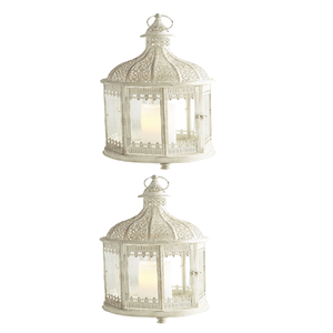 European <b>White</b> Iron Wedding Candelabra Lantern Metal Candle Holders for Indoor Outdoor Home Hotel Decoration <b>Floor</b> <b>Vase</b> Function - Product Image 2