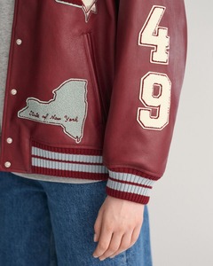 OEM Custom <b>Men's</b> Vintage <b>Baseball</b> Bomber <b>Jacket</b> Fleece Chenille Embroidery Sleeve Letterman Varsity <b>Jacket</b> Windproof Breathable - Product Image 4