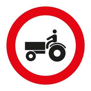 Panneau réfléchissant « Pas de tracteurs » pour la sécurité routière TT-15 - Product Image 1