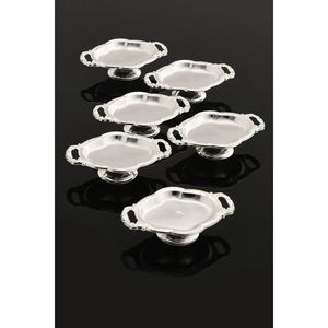 Juego de 6 Cajas Ovaladas con Asa para Delicias Turcas, Modelo Mini Plateado de Mucit Home - Product Image 2