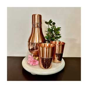 Botella de agua de cobre puro de 500ml más vendida de La India, botella de cobre ancha al vacío de buena salud de alta calidad sin BPA - Product Image 1