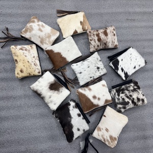 Meilleure vente portefeuille en cuir de fourrure de vachette petites pochettes Western fermeture à glissière cheveux de vachette sur Top qualité luxe femmes pochettes - Product Image 3