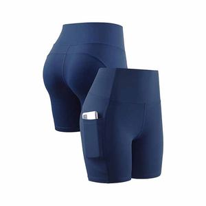 Pantalones cortos deportivos Mujer Anti-stripping Cintura alta Retracción Pantalones cortos para correr GYM Fitness Lulu Yoga Shorts - Product Image 4