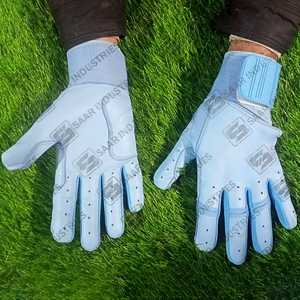 Gants d'entraînement de baseball en cuir de vachette 100% véritable conception de manchette longue taille adulte gants de frappeur taux d'usine - Product Image 2