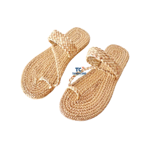 Seagrass Water Hyacinth Sandals <b>for</b> <b>Women</b> <b>Slippers</b> Eco Friendly Fashion From Vietnam Cotton Fabric Customized Floral Straw - Product Image 1