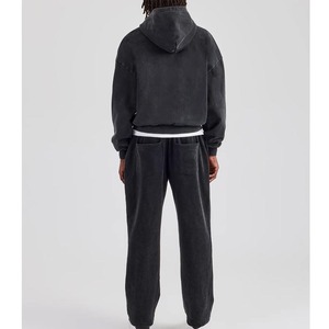 Chándales lavados con ácido hechos a medida, ropa de calle con capucha de invierno, chándal de gran tamaño con cordón, 100% algodón transpirable - Product Image 2
