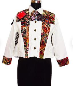 Chaqueta vaquera Bohemia con parche Vintage para mujer, trabajo - Product Image 1