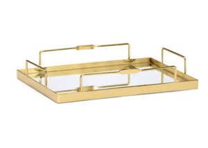 Elegant Presentation Metal And <b>Mirror</b> Tray With Reflective Surface And <b>Secure</b> Grip Suitable For Special Events And Home Use - Product Image 4