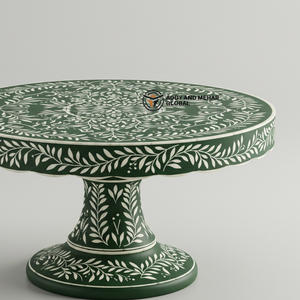 ผู้จัดจำหน่ายชาวอินเดียเสนอขายขาตั้งเค้กทรงกลม Addy Mehar Global รุ่น CS0037 ประดับด้วยลายไม้สลัก ทำด้วยมือ เป็นมิตรกับสิ่งแวดล้อม ล้างในเครื่องล้างจานได้ - Product Image 3