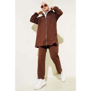 Kangaroo Pocket Zippered 2 Piezas Set Marrón - Product Image 1