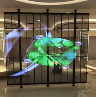 Rideau en maille LED transparente, pas de pixel de 4,98 mm, pleine couleur, haute luminosité, mur vidéo de façade média pour aéroport en extérieur, panneau SDK