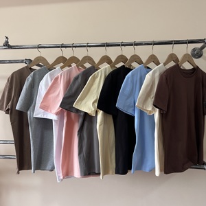 T-shirt en éponge française 100% coton T-shirt sans couture bien conçu Mutil Color Logo personnalisé T-shirt confortable T-shirt imprimé pour hommes - Product Image 1