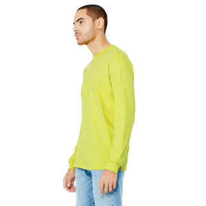 เสื้อยืดคอกลมแขนยาวผ้าคอตตอนคอมบ์, เสื้อยืดสีเทาประกายสไตล์คลาสสิก100% - Product Image 2