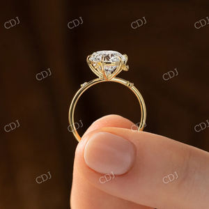 Solitaire Moissanite bague de fiançailles 14K or jaune massif GRA certifié bague en diamant cluster diamant nouveauté femmes bijoux - Product Image 5