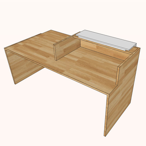 BLT68001 - Mostrador de Recepción Pequeño, Minimalista y Duradero, de Madera Natural con Luz LED, 200x90x105cm, para Clínicas y Hoteles - Product Image 2