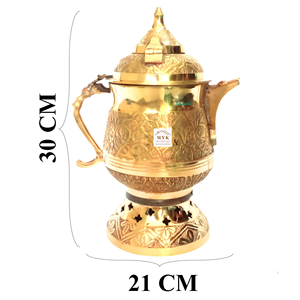 Polished chrome samovar with elegant spigot, matching <b>teapot</b> on tray, available at wholesale prices. - Product Image 5