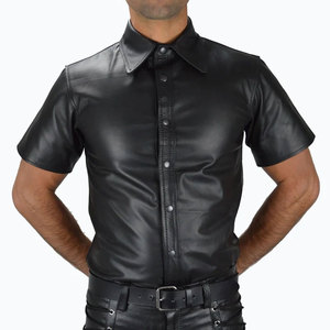 Top Trending Men's Casual <b>Leather</b> <b>Shirt</b> Custom Color Street Wear Style with Custom Logo Reasonable Price - Product Image 6