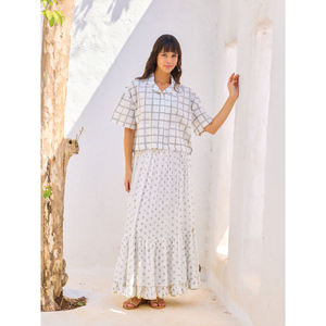 Camisa Larga Informal y Formal para Mujer, con Estampado Floral a Cuadros, de Satén y Chifón, con Cuello de Lazo, para Oficina, Primavera, Verano, Otoño - Product Image 5