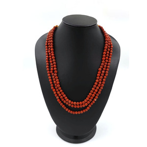 Collares de Cuentas de Jaspe Rojo Natural, Collar de Piedras Preciosas con Cuentas Redondas y Lisas de 8 mm, Joyería de Cuentas de 20-22 Pulgadas de Largo - Product Image 1