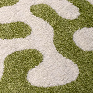 Joli Doodle Green & White Striped Rectangular Entryway Rug Handmade Viscose Minimalist <b>Hallway</b> <b>Mat</b> - Product Image 3