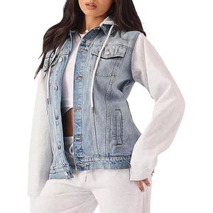 Ventes chaudes Produit tendance Veste en jean unie légère pour femmes Séchage rapide Vestes en jean unies pour femmes en vente - Product Image 1