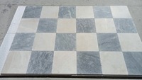 Carrelage en marbre Damas à motif damier 2025, 1x30,5x30,5 cm, finition lisse, installation par clic, antidérapant, pour extérieur, fabriqué en Turquie