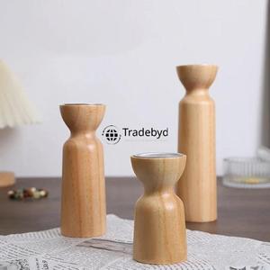 Portavelas de Madera Maciza de Primera Calidad Hecho a Mano, Decoración Duradera para el Hogar para un Uso Prolongado Tradebyd - Product Image 3