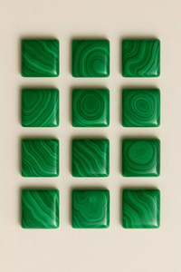 Malaquita forma cuadrada ambos lados cabujón plano pulido a mano venta al por mayor piedras preciosas joyería hecha a mano piedra pulida para la fabricación de joyas - Product Image 3