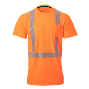 Camiseta de Trabajo de Alta Visibilidad para Hombre, 100% Algodón, Amarillo Marino, Reflectante, para Minería y Construcción - Product Image 5